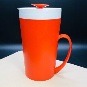 Vintage 60s THERM WARE USA Orange Pitcher: Insulated Plastic Jug -David Douglas